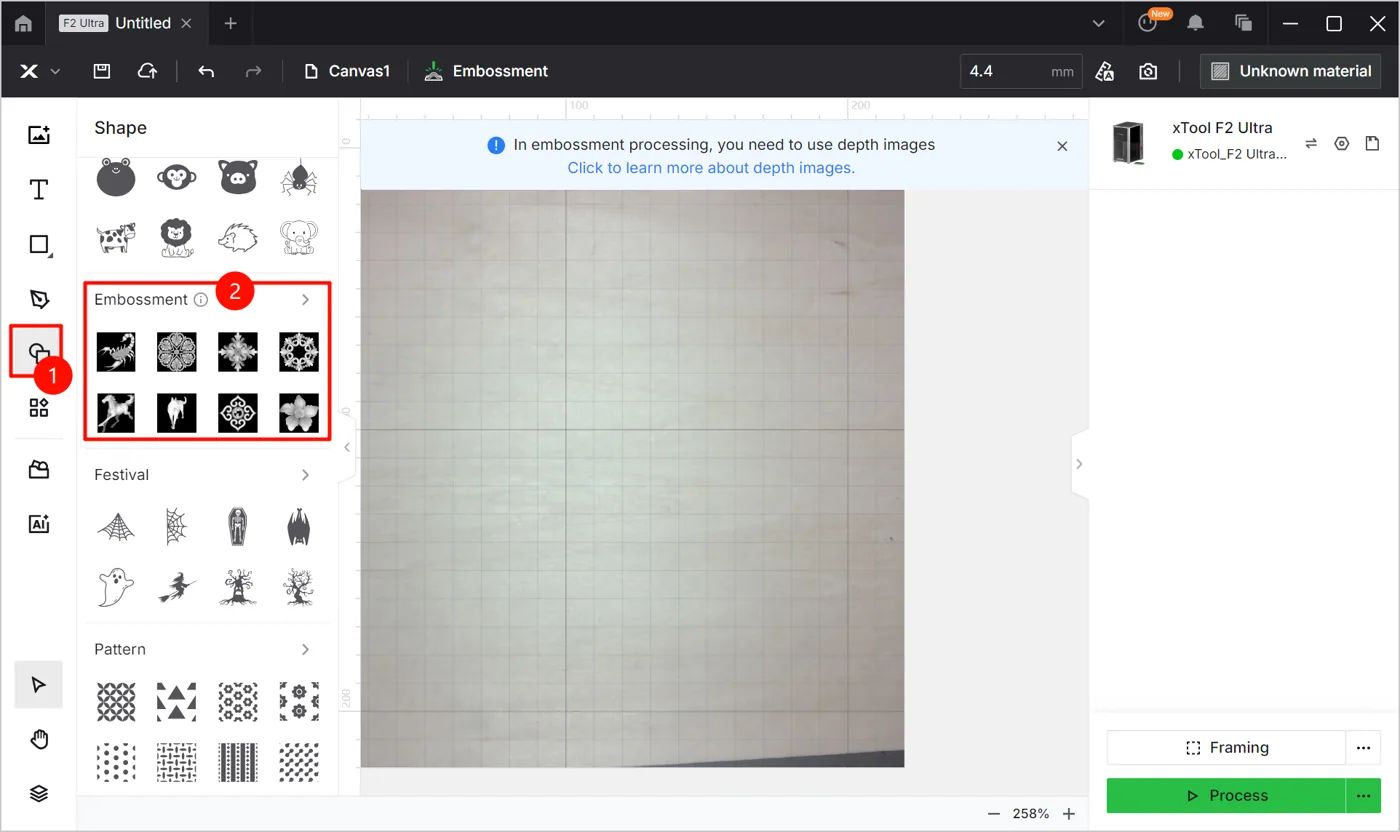 Empezar a hacer relieve láser con la xTool F2 Ultra