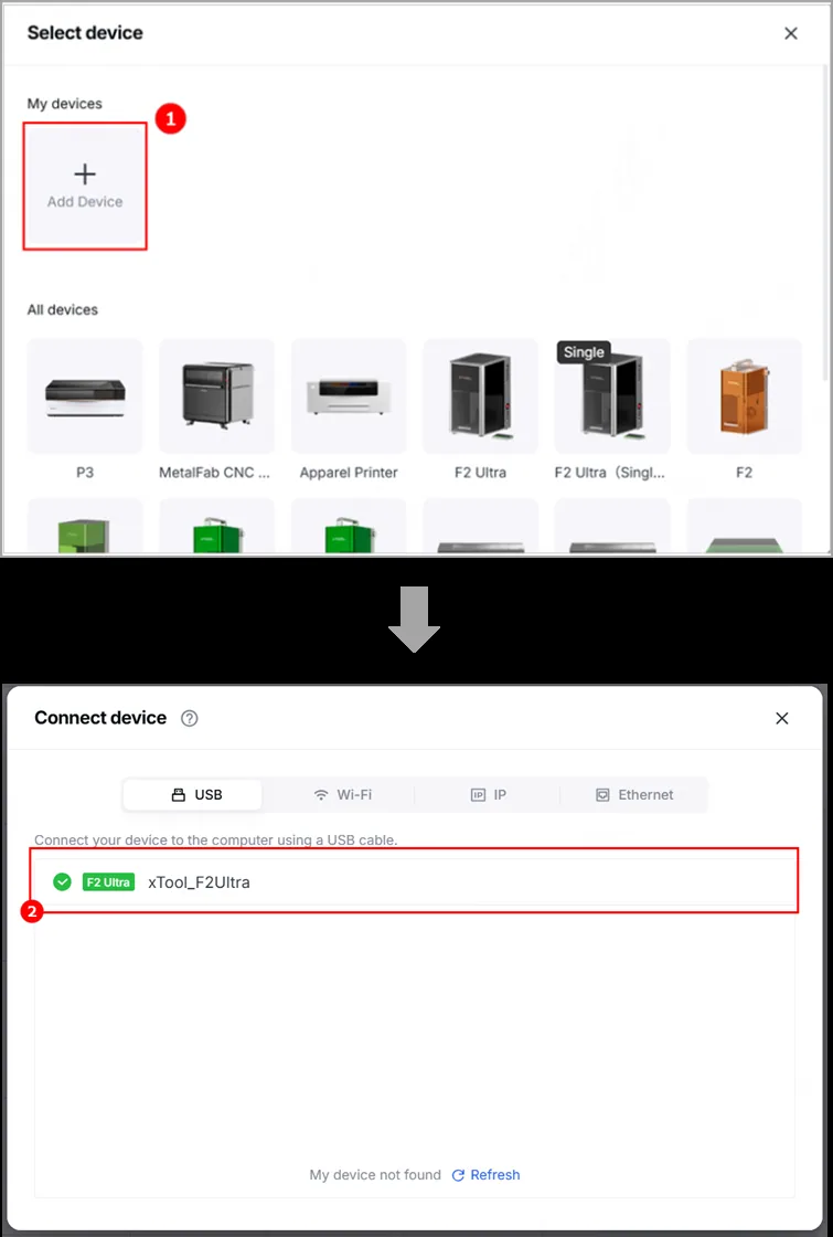 Conectar y configurar la xTool F2 Ultra con xTool Studio image.png
