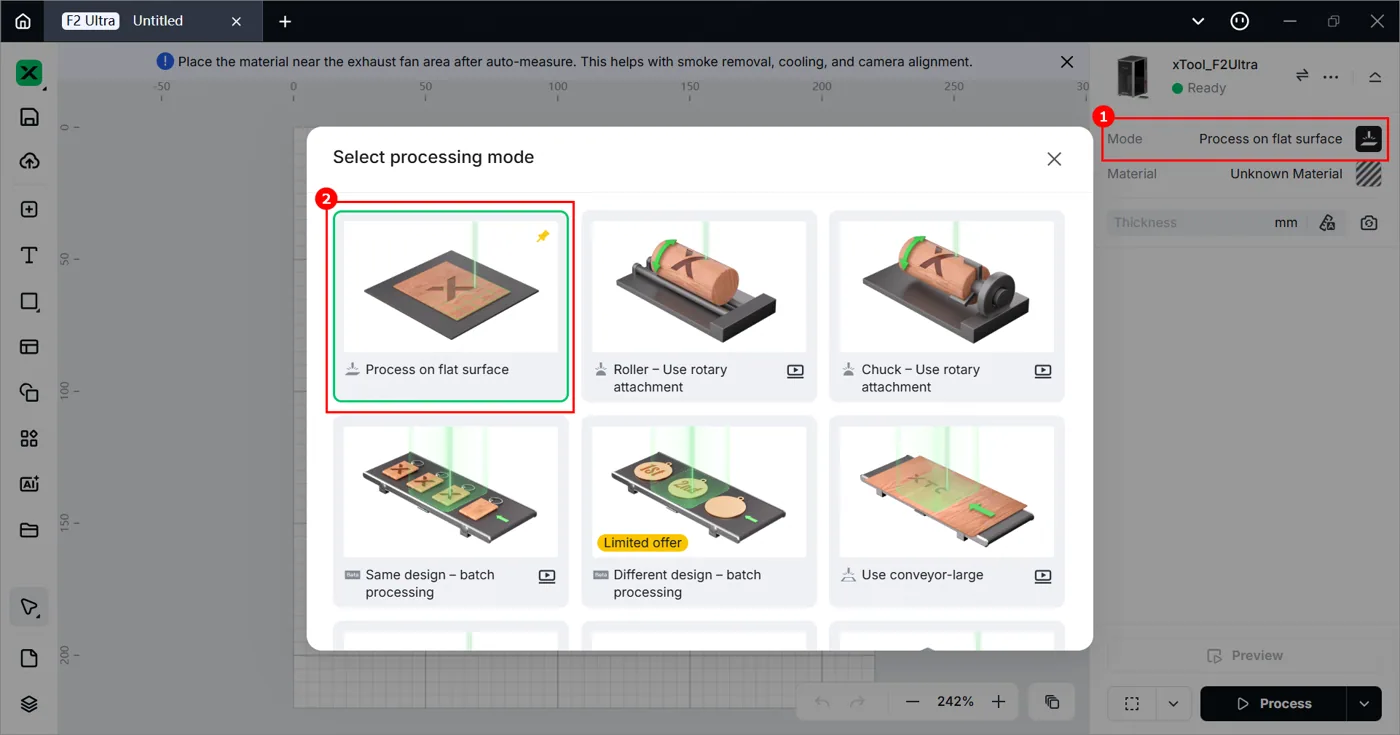 (xTool Studio) Procesar en superficie plana con la xTool F2 Ultra image.png