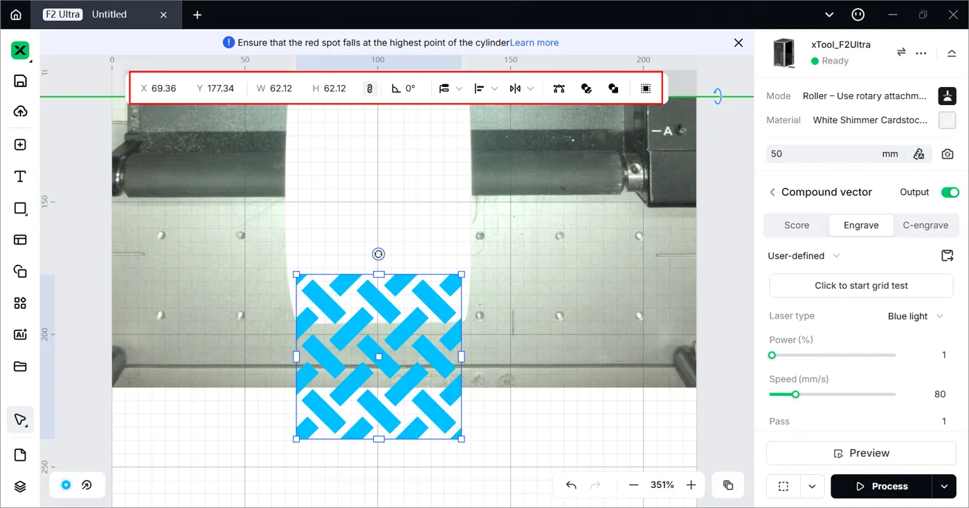 (xTool Studio) Usar el módulo rotatorio 2 (RA2) con la xTool F2 Ultra image.png