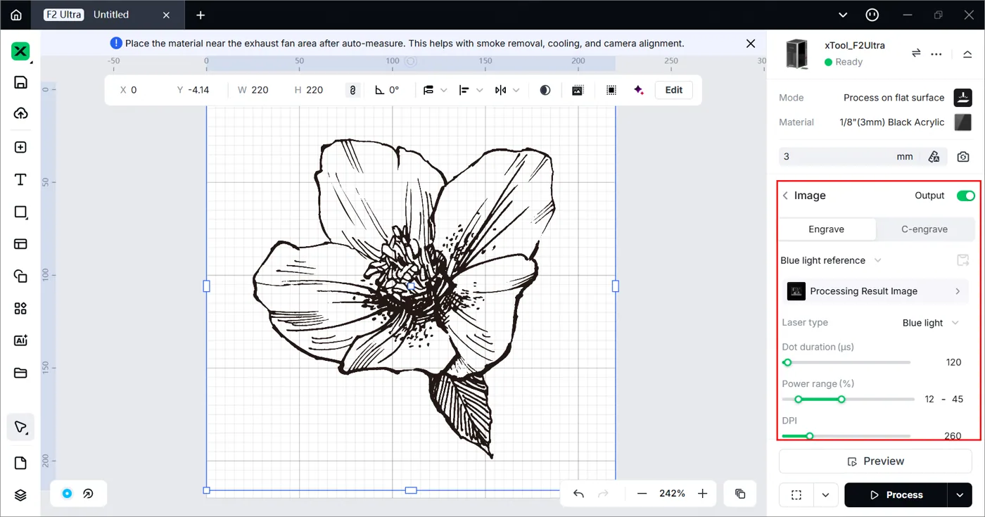 (xTool Studio) Procesar en superficie plana con la xTool F2 Ultra image.png