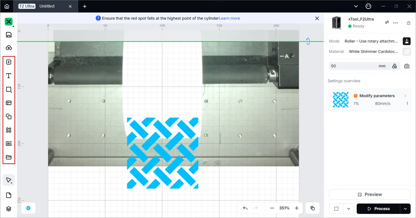 (xTool Studio) Usar el módulo rotatorio 2 (RA2) con la xTool F2 Ultra image.png