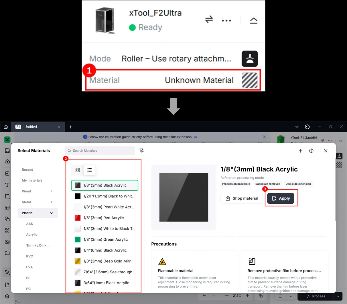 (xTool Studio) Usar el módulo rotatorio 2 (RA2) con la xTool F2 Ultra image.png