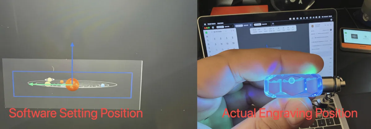 Resolución de una altura de grabado interior de vidrio incorrecta en la xTool F2 Ultra UV 内雕位置偏高对比图.png