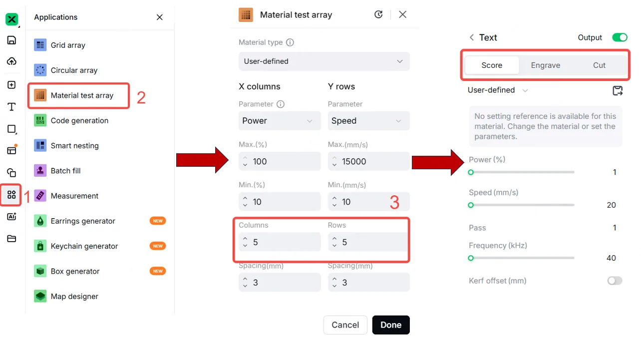 Ajustes de parámetros de procesamiento para xTool F2 Ultra UV Ajustes de parámetros de procesamiento para xTool F2 Ultra UV