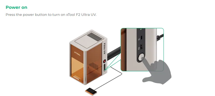 La xTool F2 Ultra UV no se enciende 按下复位按钮后再按下电源开关.png