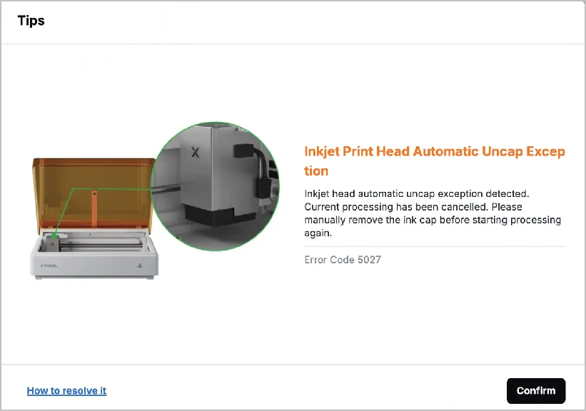 Solucionar «Excepción de destapado automático del cabezal de impresión de inyección de tinta» en el módulo de inyección de tinta CMYK xTool M2 uncap.png