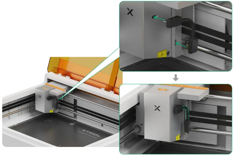 Solucionar la falta de impresión en el módulo de inyección de tinta CMYK de la xTool M2