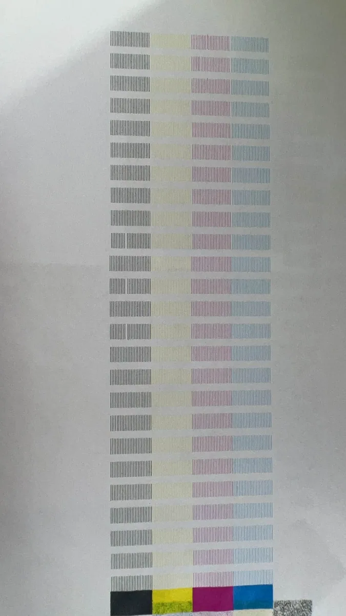 Preguntas frecuentes del módulo de inyección de tinta CMYK de la xTool M2 Nozzle check pattern