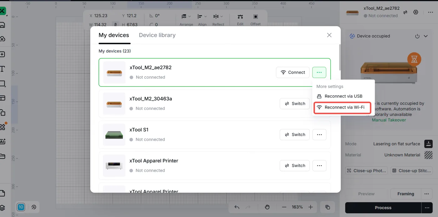 Solucionar problemas de conexión Wi-Fi con la xTool M2