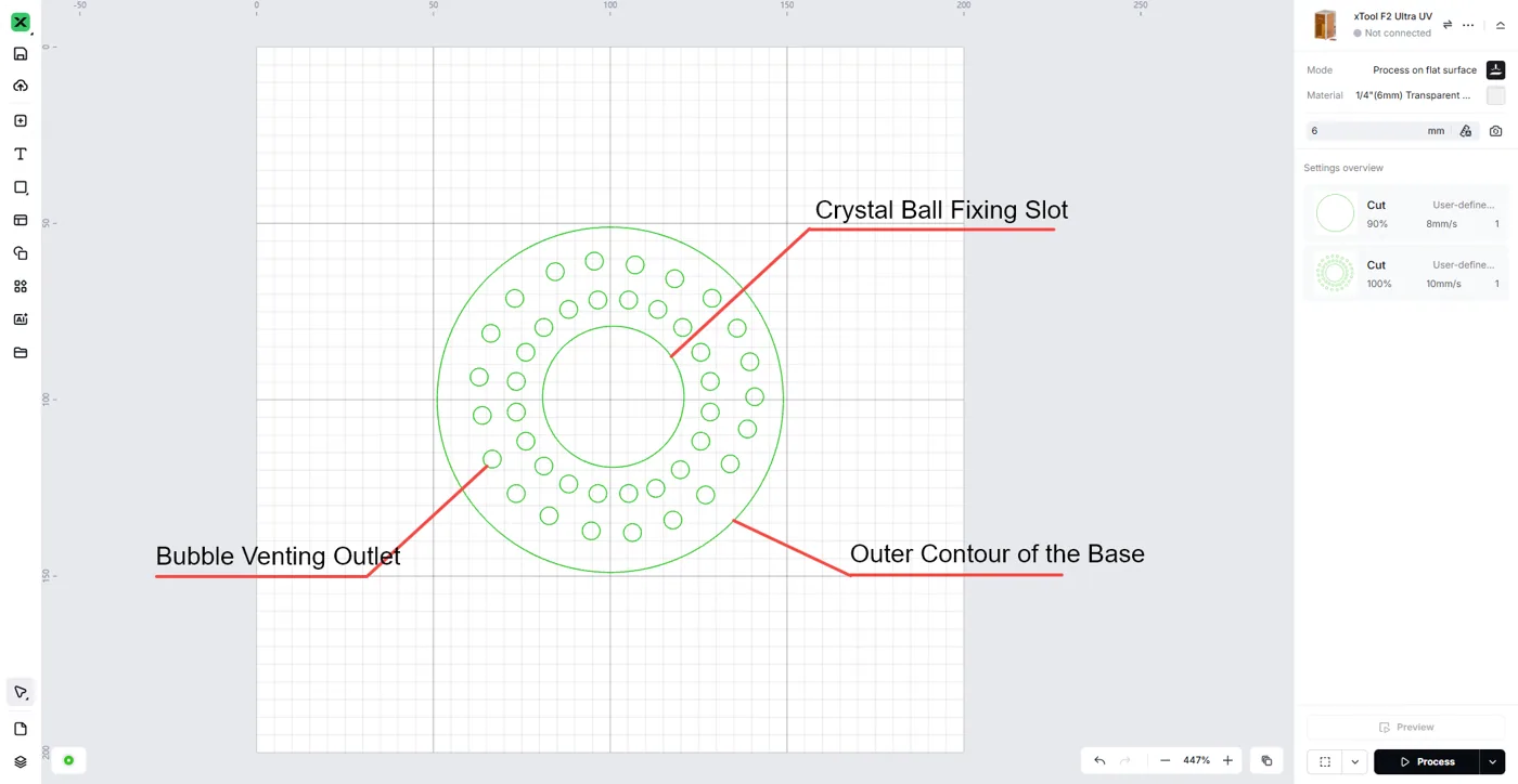 Fabricación de la base de fijación para el grabado de bolas de cristal Fabricación de la base de fijación para el grabado de bolas de cristal