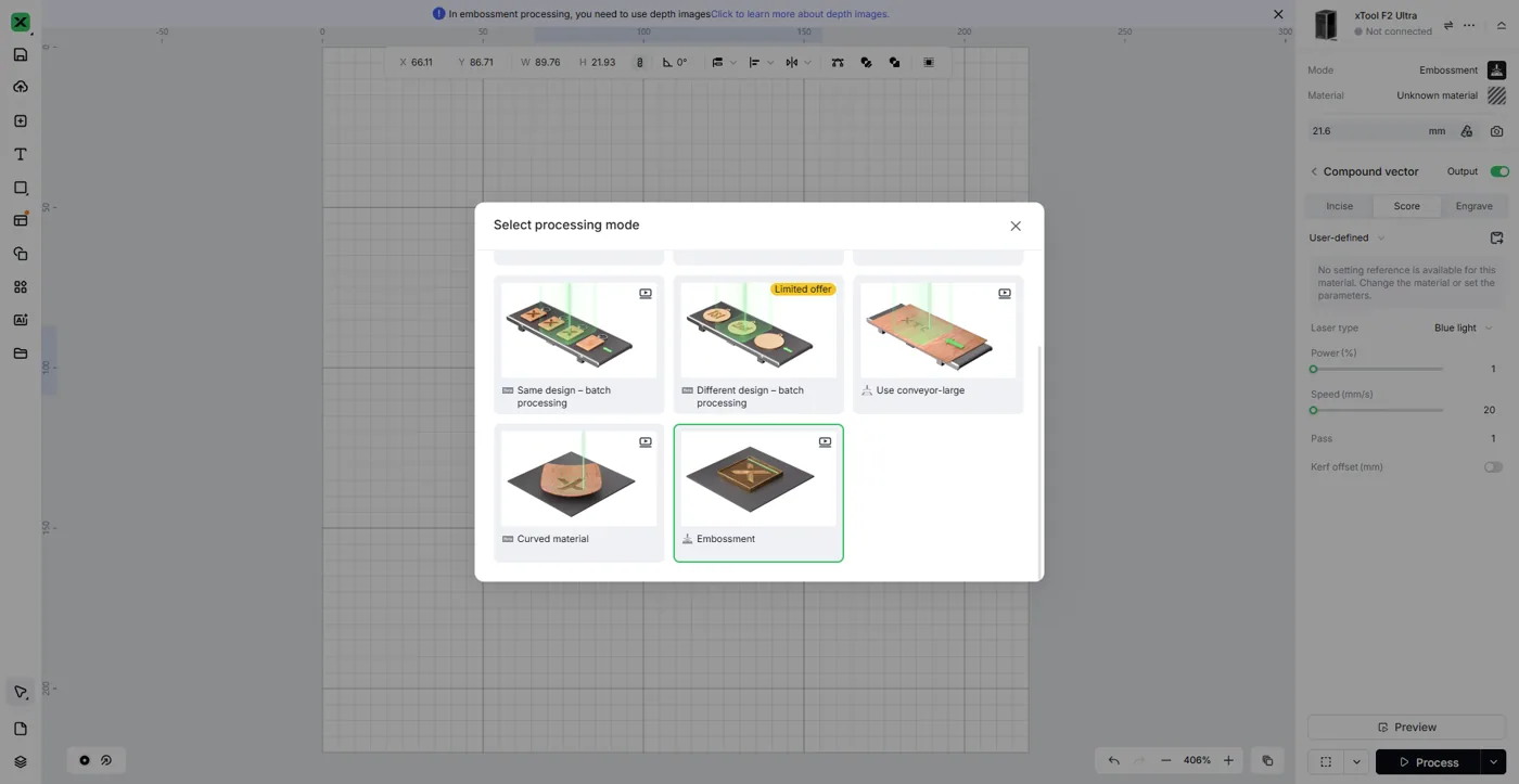 Técnicas básicas de corte láser en modo de grabado profundo sobre metal