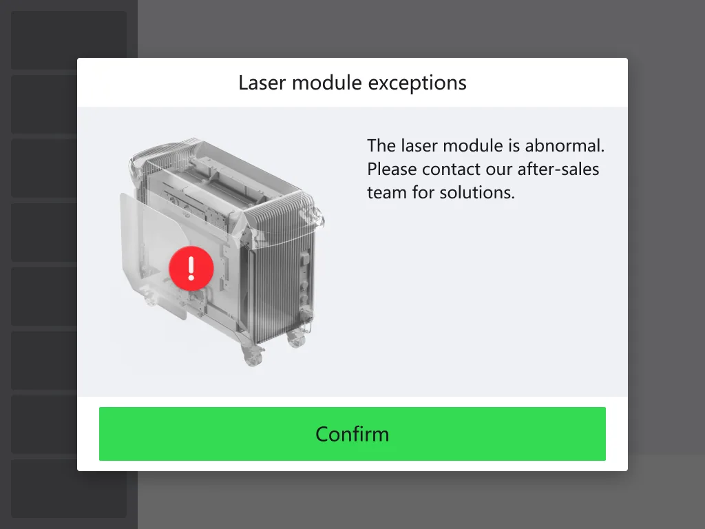 Solución de «Excepciones del módulo láser» en el xTool MetalFab Laser Welder 1200W Solución de «Excepciones del módulo láser» en el xTool MetalFab Laser Welder 1200W