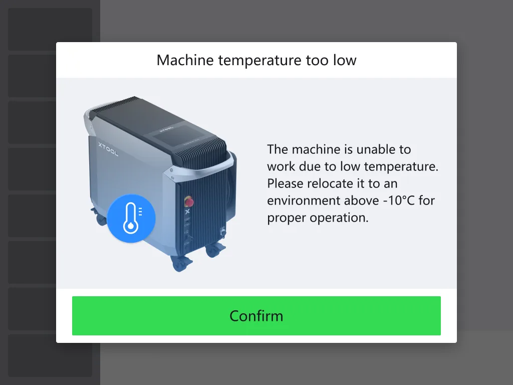 Solucionar las excepciones de temperatura de la máquina en el xTool MetalFab Laser Welder Solucionar las excepciones de temperatura de la máquina en el xTool MetalFab Laser Welder