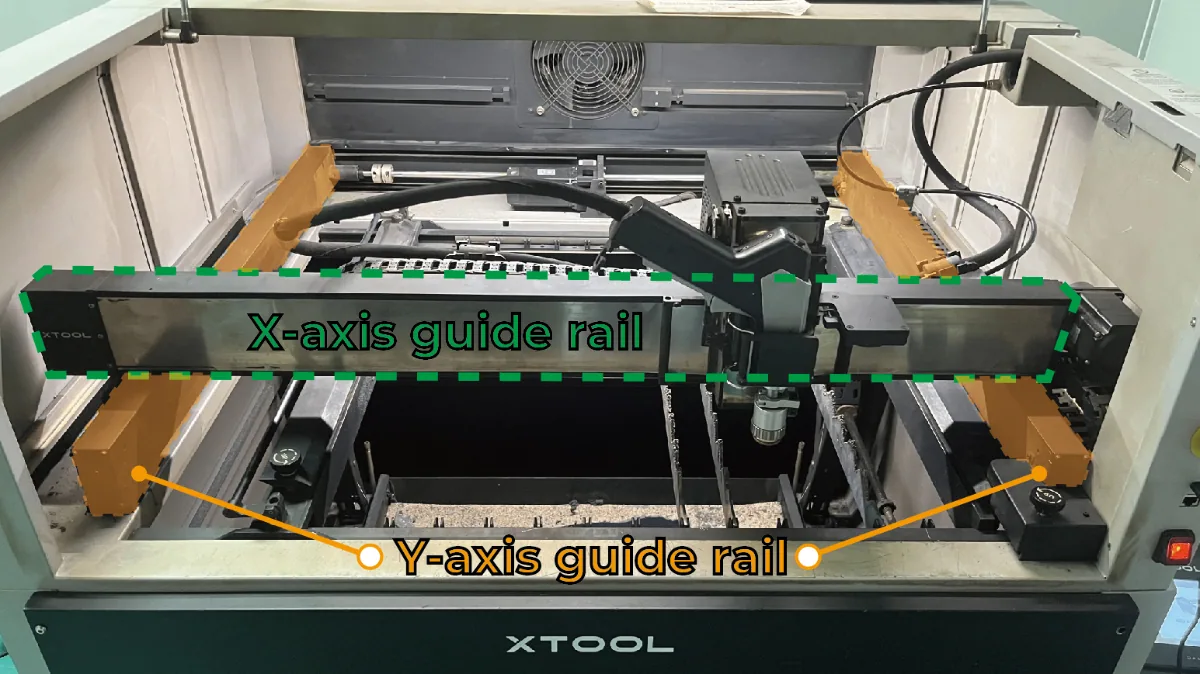 Solucionar la diferencia de distancias entre la guía del eje X y los extremos del eje Y 9 x_yaxisguide rail.png