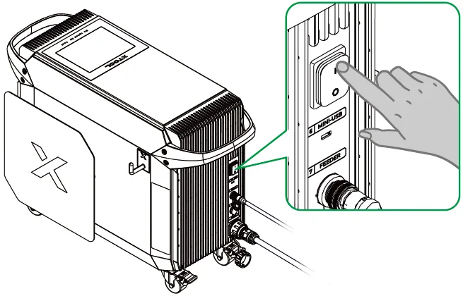 Guía de usuario del accesorio xTool MetalFab MaxClean 22 use-power on.png