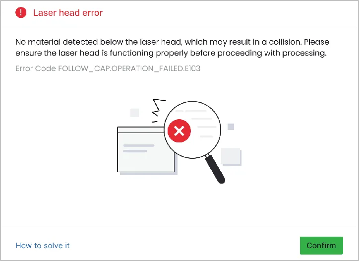 Solucionar el «Error del cabezal láser» de la xTool MetalFab CNC Cutter