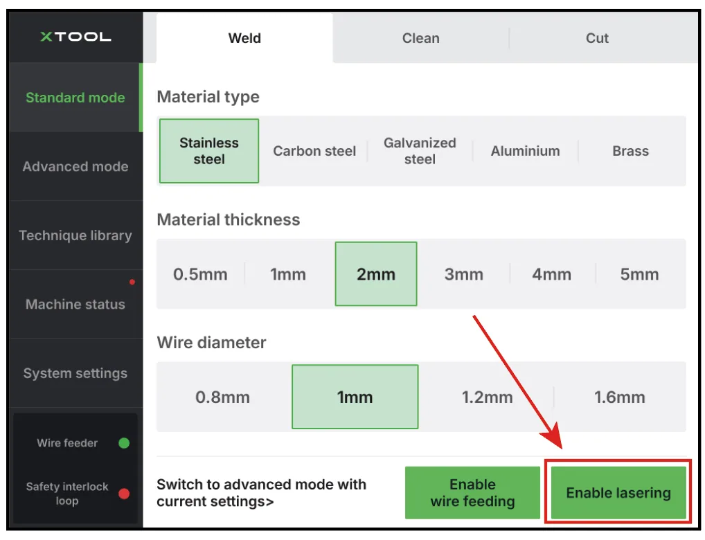 Solucionar el fallo de emisión del láser del xTool MetalFab Laser Welder