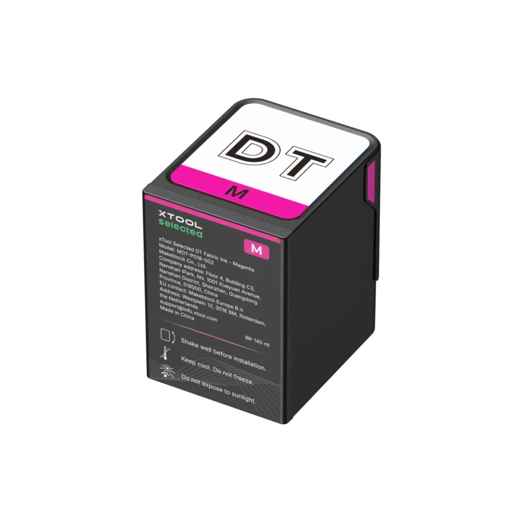 Cartucho de tinta textil magenta DT Fabric xTool Selected de 125 ml