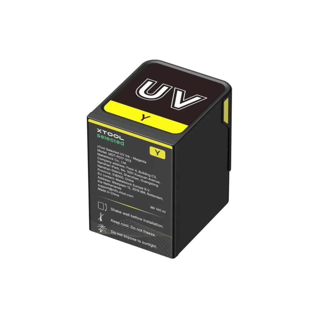 Cartucho de tinta UV amarilla xTool Selected de 125 ml