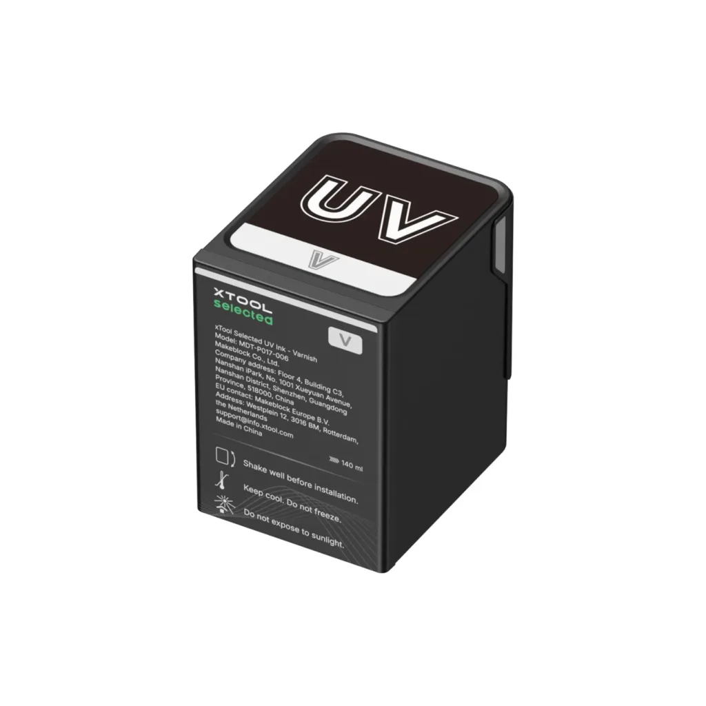 Cartucho de barniz UV xTool Selected de 125 ml para acabado mate, brillo y foil