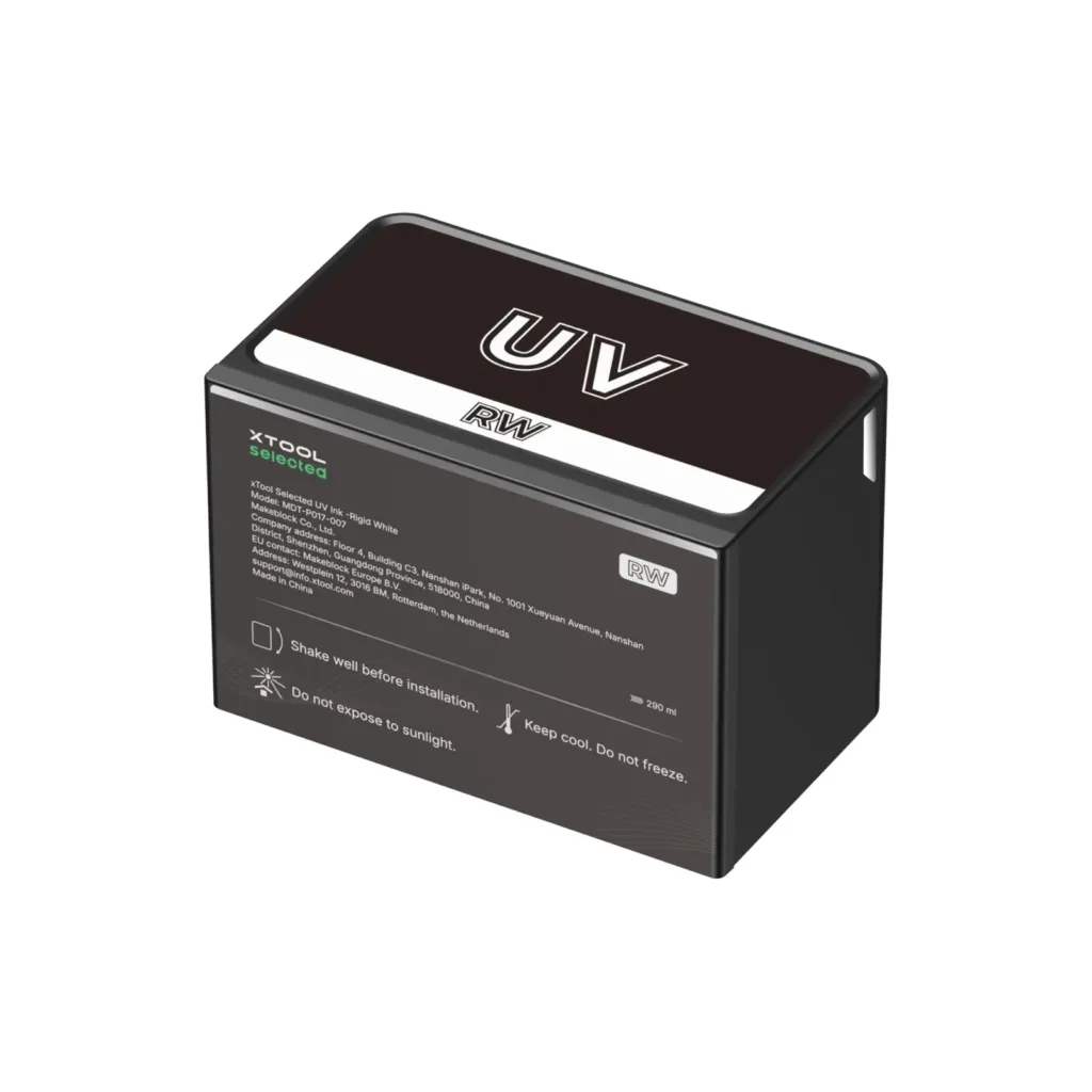 Cartucho de tinta UV blanca rígida xTool Selected de 290 ml para materiales rígidos