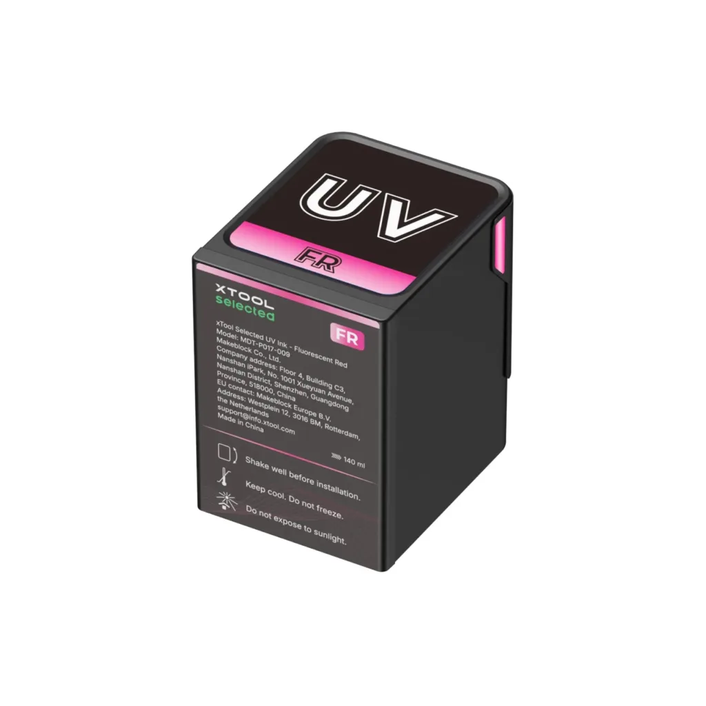 Cartucho de tinta UV fluorescente roja xTool Selected de 125 ml