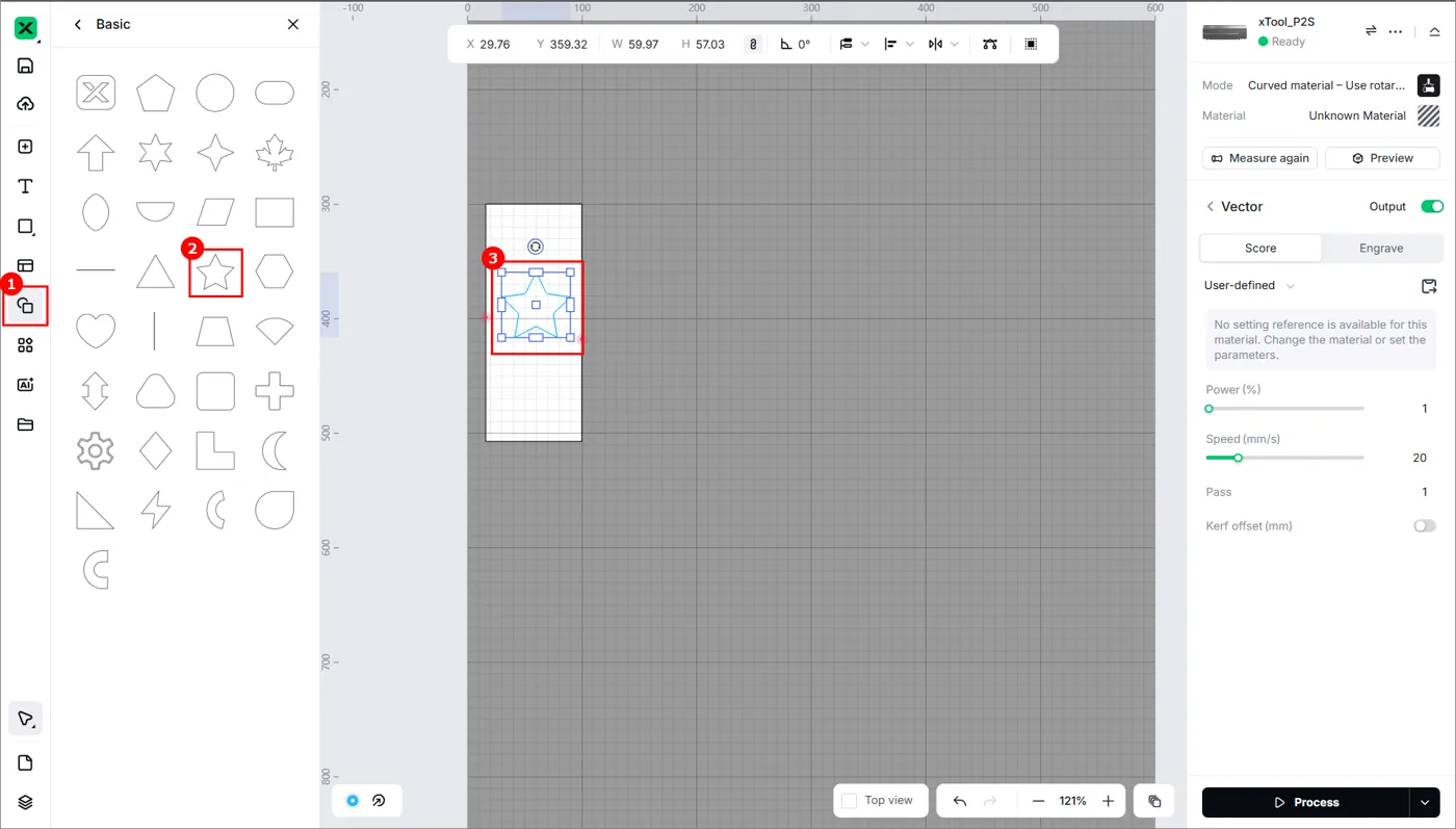 (xTool Studio) Cómo medir superficies giratorias con la serie xTool P2 (xTool Studio) Cómo medir superficies giratorias con la serie xTool P2