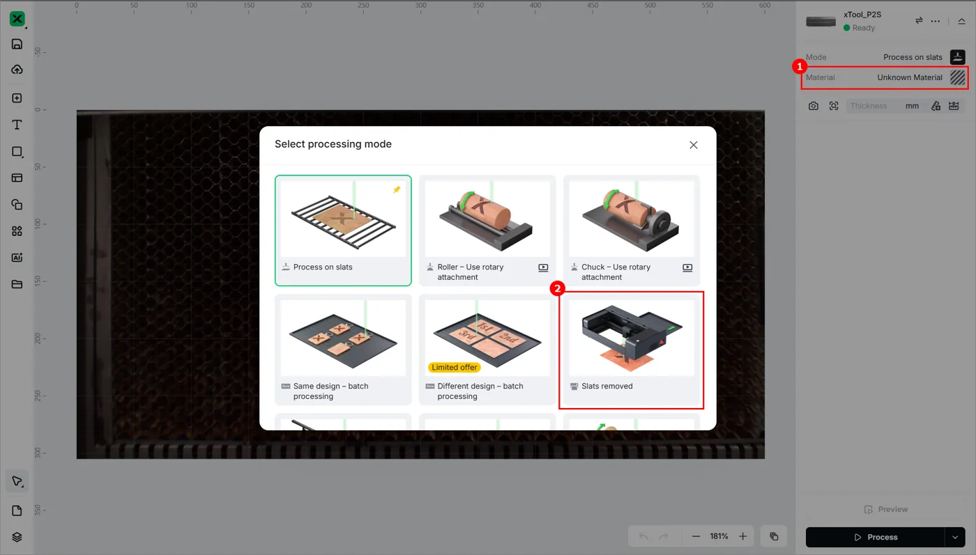 Uso del panel de nido de abeja de la xTool P2/P2S Uso del panel de nido de abeja de la xTool P2/P2S