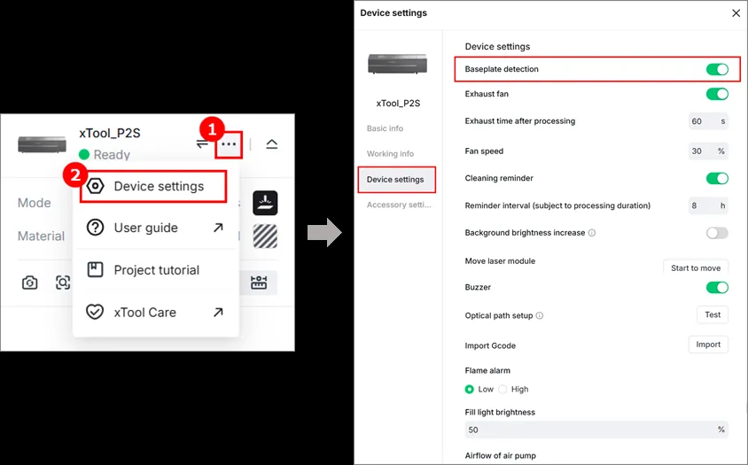 (xTool Studio) Usar el modo Sin listones (Slats removed) con la xTool P2S image.png