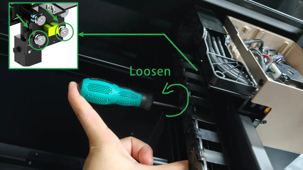 Cómo volver a instalar el módulo láser en el raíl guía Cómo volver a instalar el módulo láser en el raíl guía