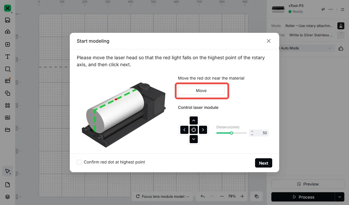 (xTool Studio) Usar el Rotary Attachment 3 (RA3) con la xTool P3 (xTool Studio) Usar el Rotary Attachment 3 (RA3) con la xTool P3