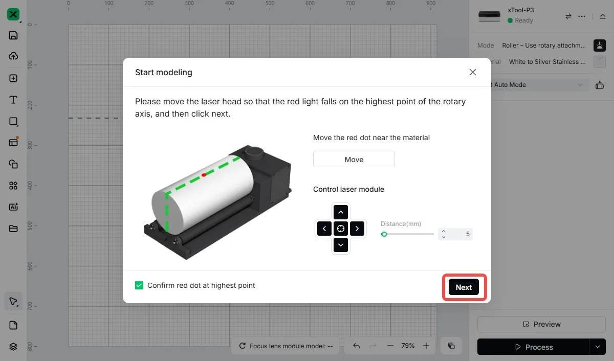 (xTool Studio) Usar el Rotary Attachment 3 (RA3) con la xTool P3 (xTool Studio) Usar el Rotary Attachment 3 (RA3) con la xTool P3