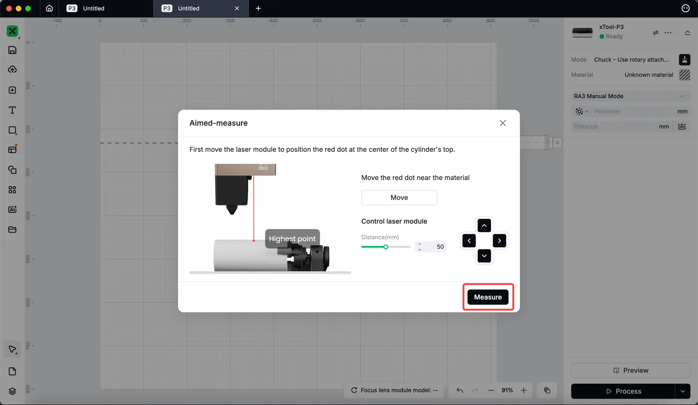 (xTool Studio) Usar el Rotary Attachment 3 (RA3) con la xTool P3 (xTool Studio) Usar el Rotary Attachment 3 (RA3) con la xTool P3