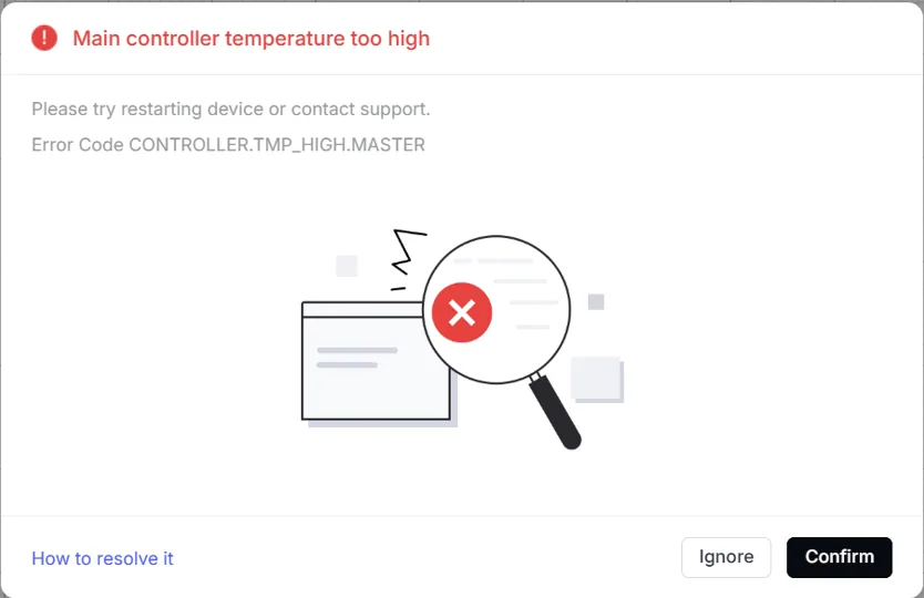 Códigos de error y guía de resolución de problemas para la xTool P3 Códigos de error y guía de resolución de problemas para la xTool P3