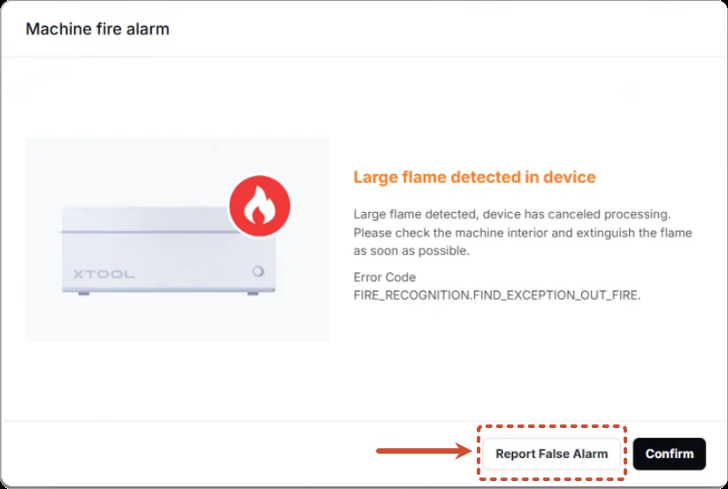 Solucionar la alarma de incendio de la xTool P3 Solucionar la alarma de incendio de la xTool P3