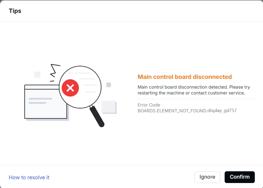 Códigos de error y guía de resolución de problemas para la xTool P3 Códigos de error y guía de resolución de problemas para la xTool P3