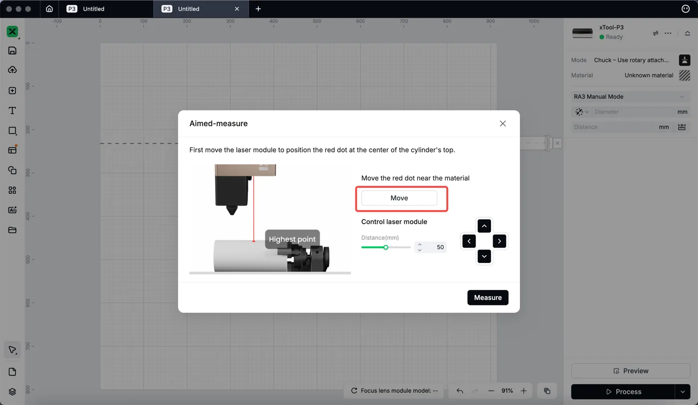 (xTool Studio) Usar el Rotary Attachment 3 (RA3) con la xTool P3 (xTool Studio) Usar el Rotary Attachment 3 (RA3) con la xTool P3