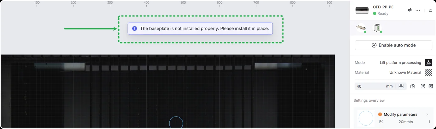 Resolución de problemas de «La placa base no está instalada correctamente» en la xTool P3 Resolución de problemas de «La placa base no está instalada correctamente» en la xTool P3