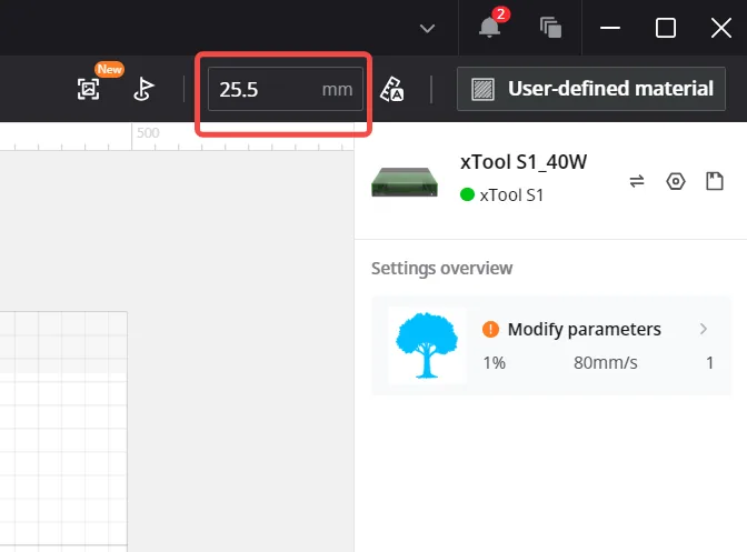 La xTool S1 no dispara el láser