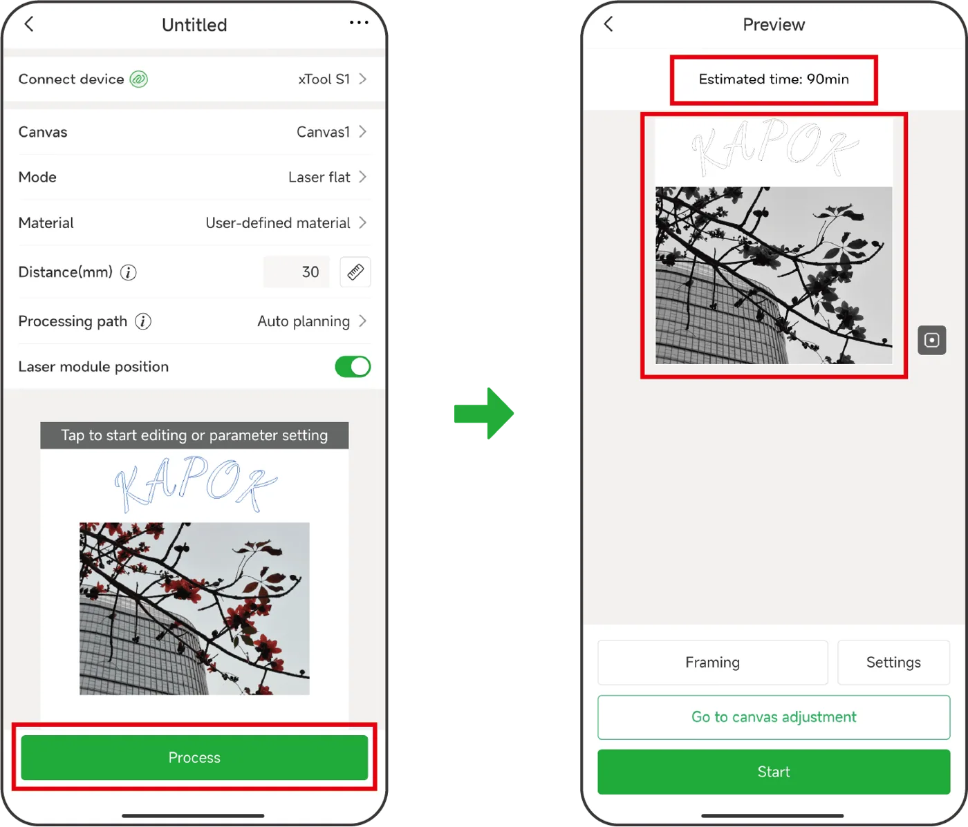 (XCS V1.7) Maneja la xTool S1 con XCS desde el móvil (XCS V1.7) Maneja la xTool S1 con XCS desde el móvil