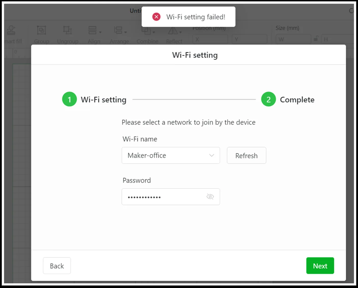 La xTool S1 no puede establecer conexión Wi-Fi con XCS La xTool S1 no puede establecer conexión Wi-Fi con XCS