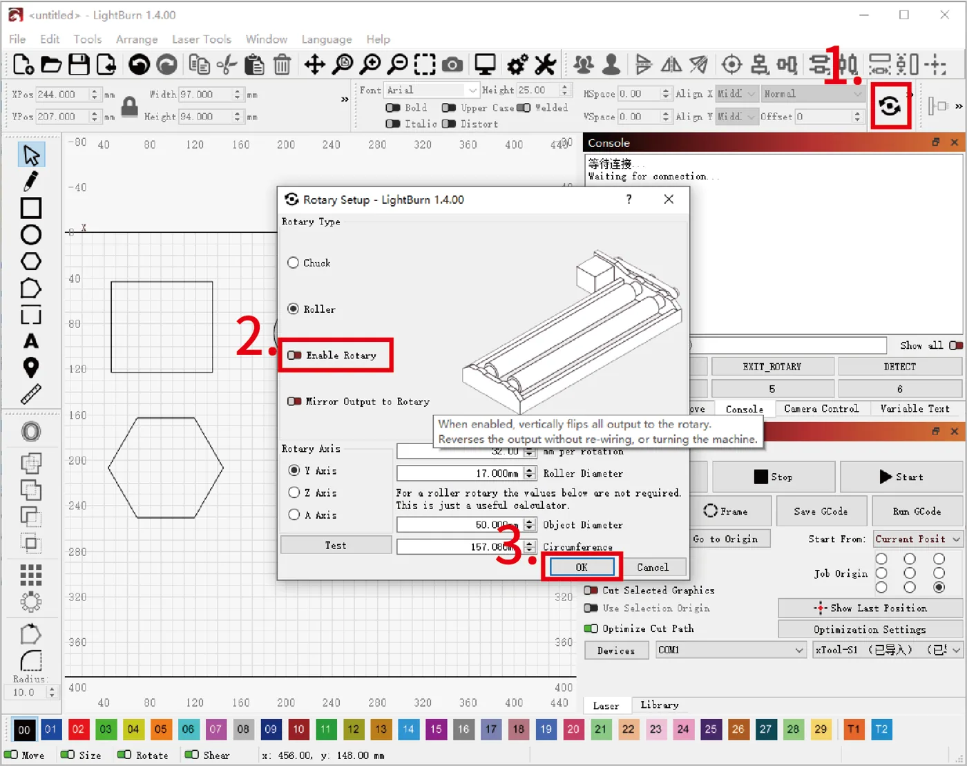 Manejar la xTool S1 con LightBurn Manejar la xTool S1 con LightBurn