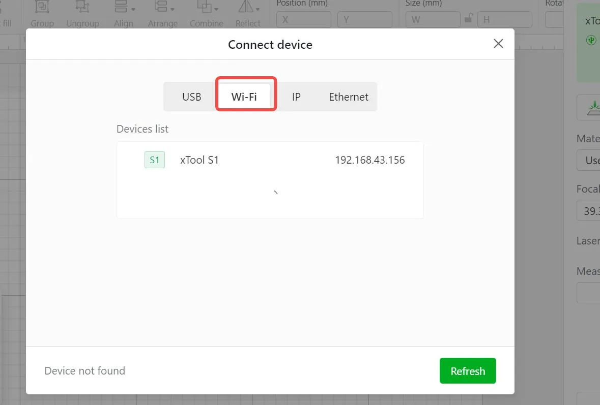 Cómo conectar xTool S1 por Wi-Fi o IP Cómo conectar xTool S1 por Wi-Fi o IP