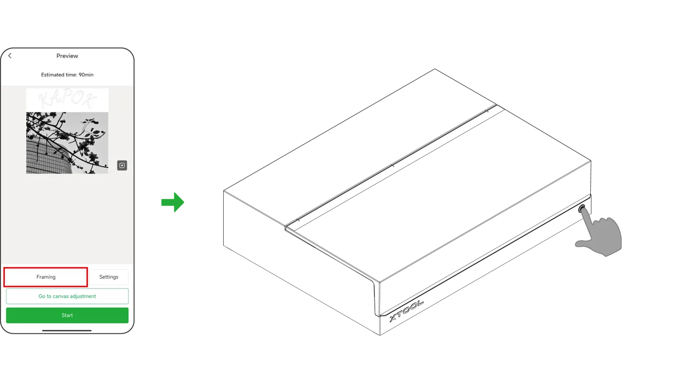 (XCS V1.7) Maneja la xTool S1 con XCS desde el móvil (XCS V1.7) Maneja la xTool S1 con XCS desde el móvil