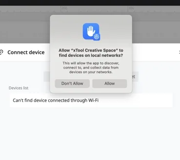 Solucionar el fallo de conexión de macOS (15 o superior) con el dispositivo xTool Solucionar el fallo de conexión de macOS (15 o superior) con el dispositivo xTool