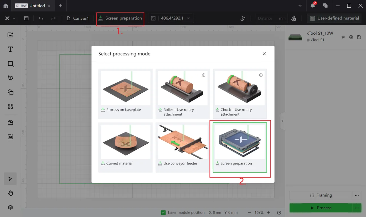 Graba mallas de serigrafía con la xTool S1