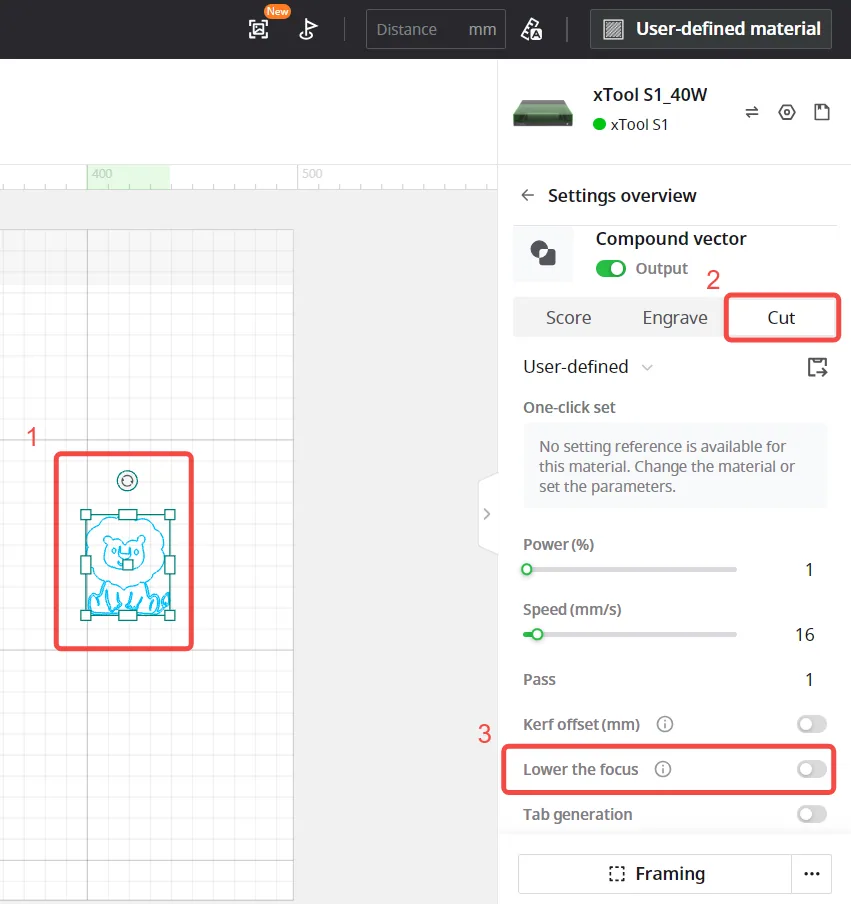 Cómo bajar el enfoque en el xTool S1 Cómo bajar el enfoque en el xTool S1