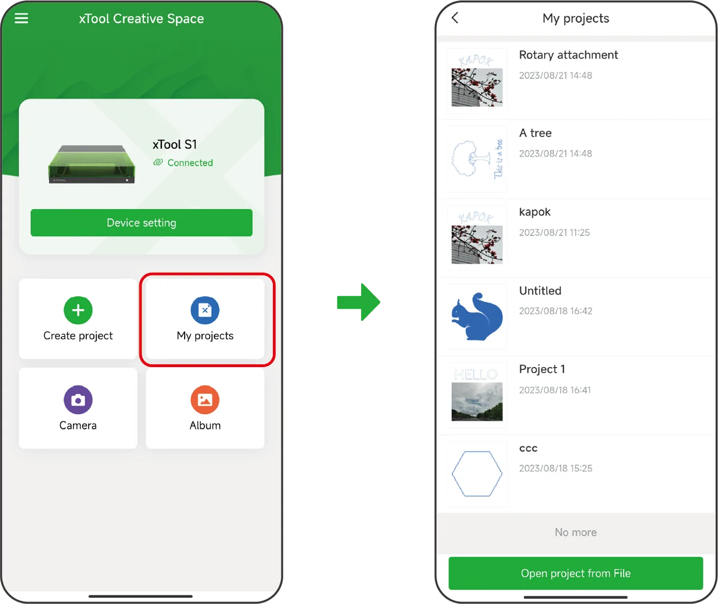 (XCS V1.7) Maneja la xTool S1 con XCS desde el móvil (XCS V1.7) Maneja la xTool S1 con XCS desde el móvil