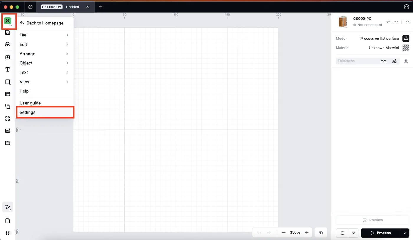 Configuración de importación y análisis de SVG/DXF Configuración de importación y análisis de SVG/DXF